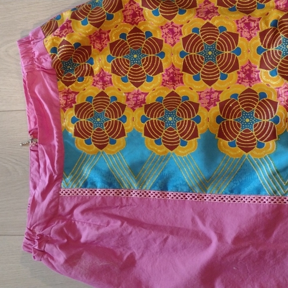 🆕HANDCRAFTED Sparkle Floral Pattern Lace Detail Pencil Skirt w Elastic Waist - Picture 6 of 7